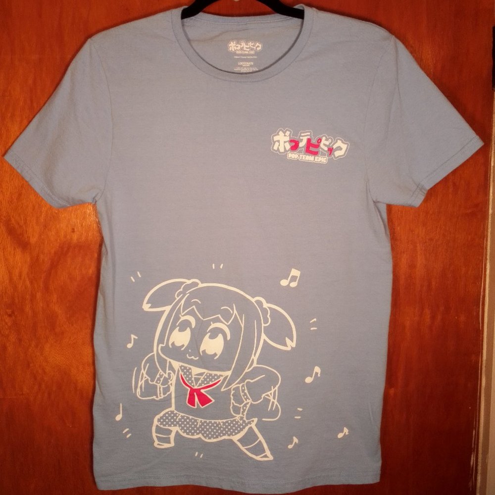 Loot Crate Pop Team T-Shirt Small Anime Manga Cotton Blue - Picture 1 of 6
